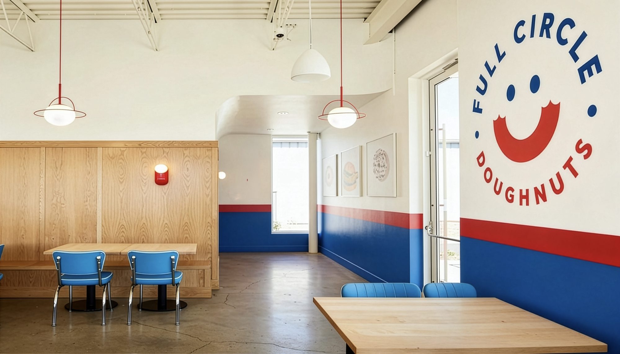Inside the Full Circle Doughnuts dining room
